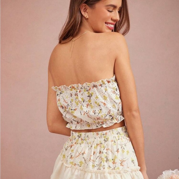 Boho Ruffle Crop Top NWT - Picture 3 of 3